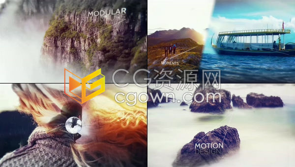 AE模板-史诗大气视差效果双指示线条标题展示生产演示图文幻灯片