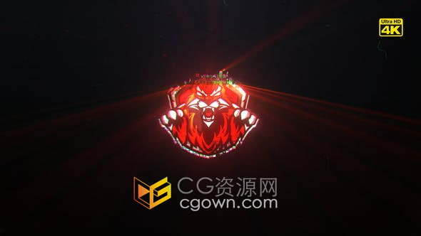 AE模板-故障发光激光线条扫描LOGO动画视频