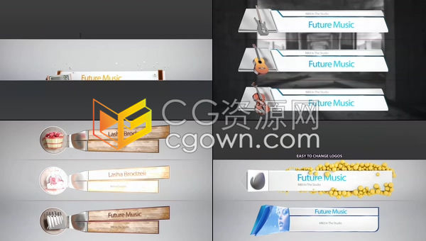 AE模板-80组7大类三维电子社交网络图标音乐厨房运动抽象标题框字幕条