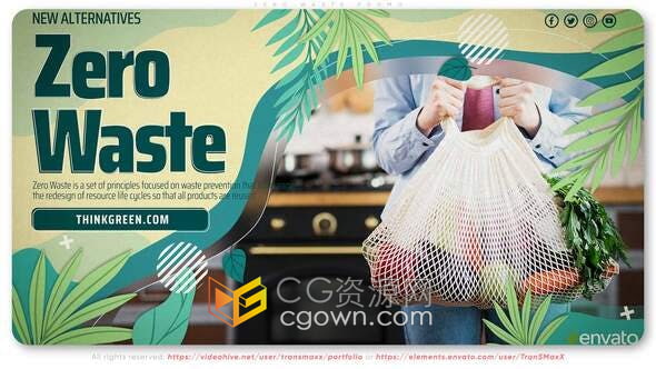 AE模板-清新风格零废物技术志愿者行动生态论坛环保绿色和平活动宣传片