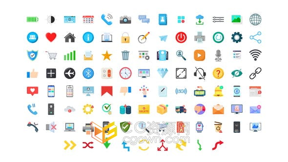 AE模板-100个网站设计UX用户界面ui图标动画