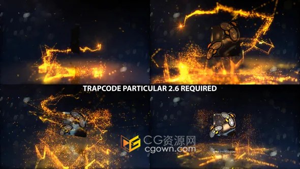 Particals火花粒子路径动画造型效果LOGO视频片头制作-AE模板