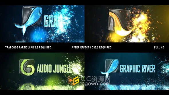 发光雪花粒子特效标志LOGO视频片头动画制作工程-AE模板