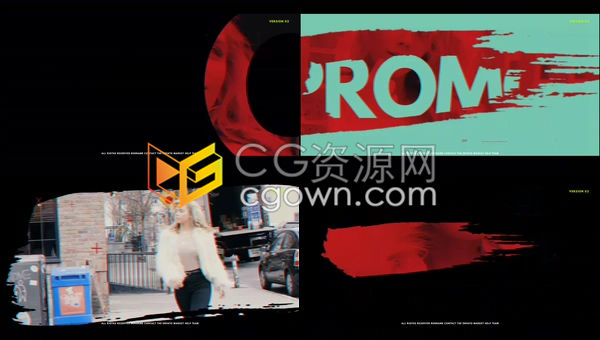 动态打字错误笔刷效果大标题文字特效现代节奏感开场介绍-AE模板下载