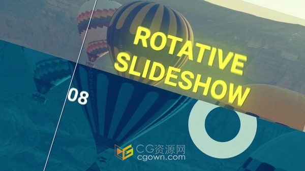 创意旋转幻灯片旋转视频制作-AE模板
