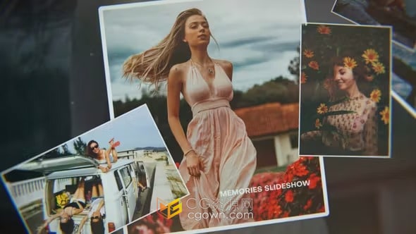 旋转式3D照片相册简约多屏幻灯片AE视频模板