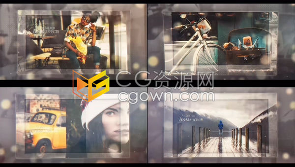 优雅的立方体幻灯片回忆相册家庭照片摄影作品集视频展示-AE模板