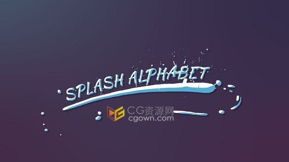 飞溅卡通图形动画字母表两种风格效果制作英文文字标题-AE模板