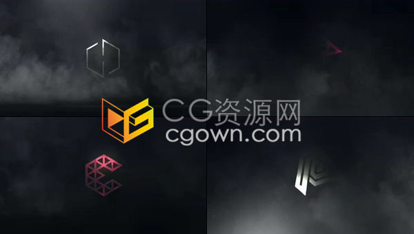 3D神秘烟雾粒子金属质感反射4k标志LOGO片头含音效-AE模板下载