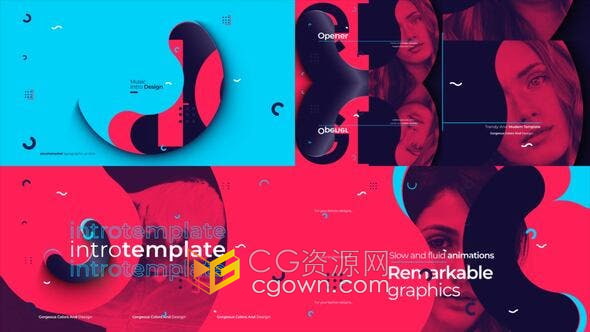 AE模板-半圆旋转遮罩动画效果制作音乐宣传片摄影作品展示