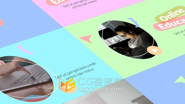 AE模板-小清新泡泡动画在线教育课程推广品牌活动介绍视频