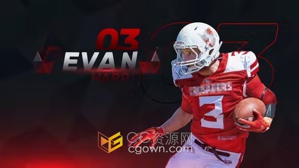 体育运动员队介绍开场视频动画效果制作AE模板下载