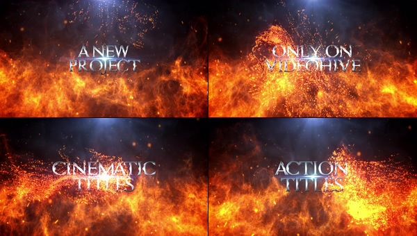 AE模板-燃烧火焰动作火爆电影预告片片头结尾标题字幕宣传片