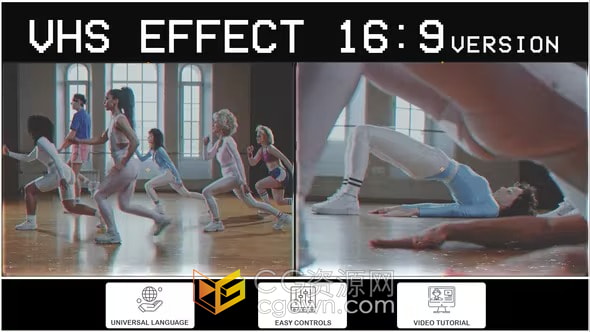 AE模板-复古视频磁带录像带效果VHS倒带效果器
