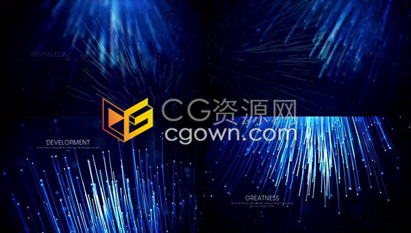 AE模板-高科技光束粒子标题科幻激励电影预告片光纤技术宣传视频