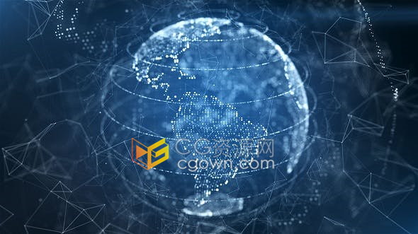 Plexus制作宇宙地球粒子线条特效动画介绍文字开场片头视频-AE模板