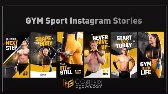 体育运动宣传短视频健身房广告教练介绍垂直动态海报-AE模板