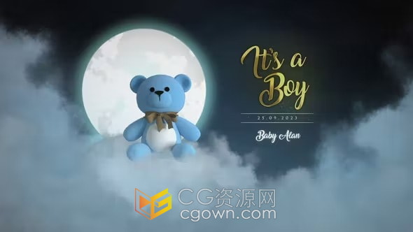 AE模板-可爱卡通视频片头幼儿中秋节欢庆活动开幕式开场