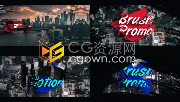 AE模板-艺术彩色笔刷油漆手绘动态介绍宣传开场视频