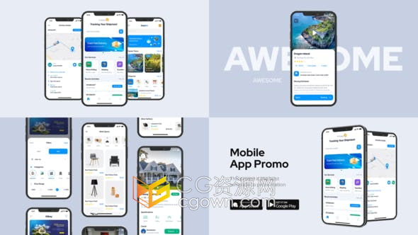 AE模板-移动应用程序APP软件介绍推荐宣传广告视频
