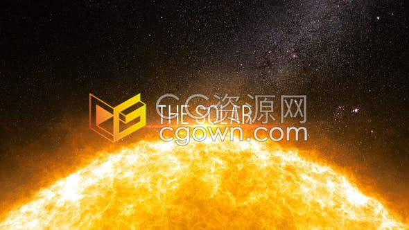AE模板-炙热火球燃烧动画星空背景科幻电影标题预告片