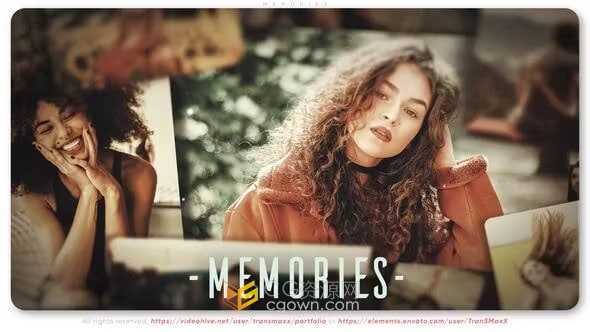 AE模板-柔和棕褐色风格甜蜜回忆视频相册电影开场浪漫幻灯片