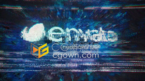 AE模板-抽象扭曲动态数码故障效果朋克风介绍频道公司网站技术项目LOGO标志