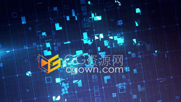 AE模板-科技感HUD界面抽象光效汇聚缩放展示LOGO介绍动画