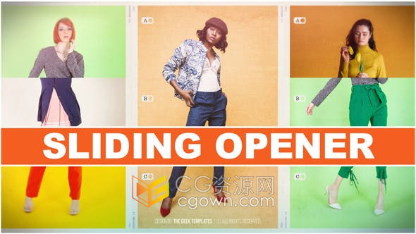 AE模板-时尚滑动拼接动画效果复古穿搭潮流服饰新品上市模特展示