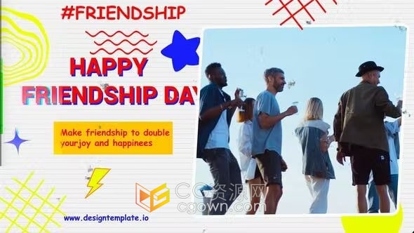 AE模板-各种趣味性闪电星星波浪气球图形动画元素创建独特派对宣传视频