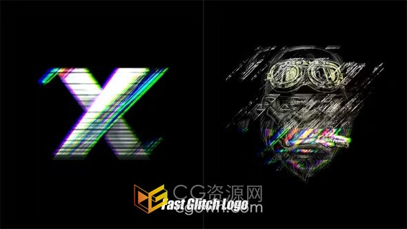 故障特效LOGO动画游戏宣传视频片头-AE模板