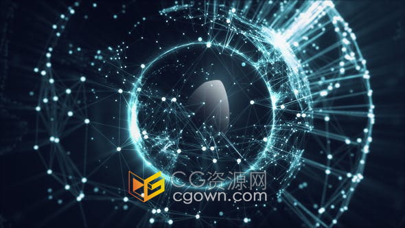 AE模板-超级炫酷的区块链技术加密货币互联网网络主题徽标LOGO动画