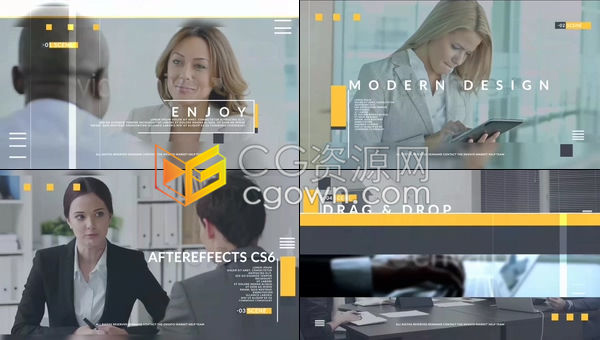 AE模板-现代公司宣传片商务演示图形切换简约演示幻灯片