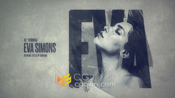 AE模板-黑灰色调邋遢时尚Grunge笔刷动画侦探悬疑电影预告片