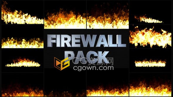 防火墙火焰燃烧视频素材Fire Walls Pack-AE模板免费下载