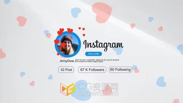 社交媒体平台帐号宣传介绍动画视频-AE模板下载