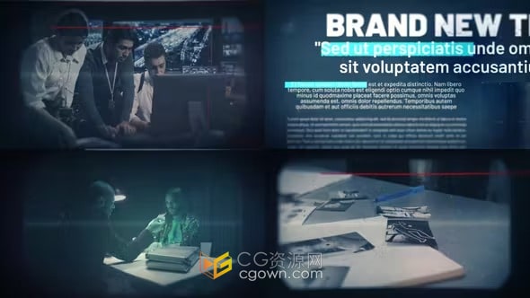 AE模板-嫌疑犯罪侦探调查电影预告片故障风格开场