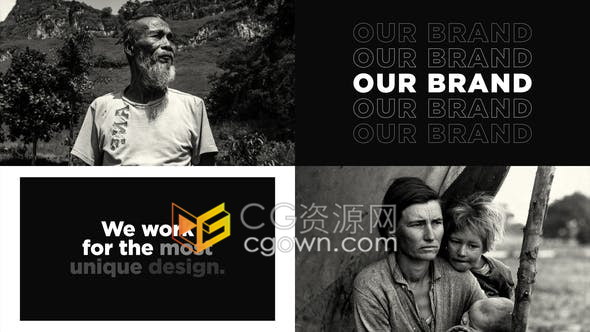 快闪节奏创意文字图片排版品牌宣传广告视频动画-AE模板