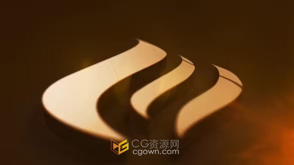 AE模板-金色反光标志动画Gold Reflection Logo