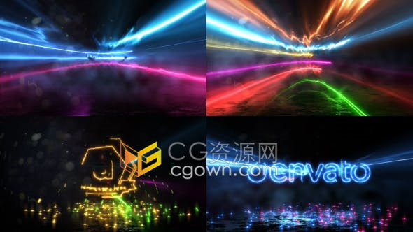 高速流动能量光线粒子动画LOGO标志片头视频制作-AE模板