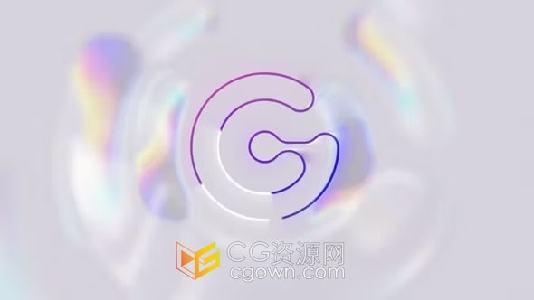 Simple Chromatic Logo AE模板彩色光泽绘画标志视频片头
