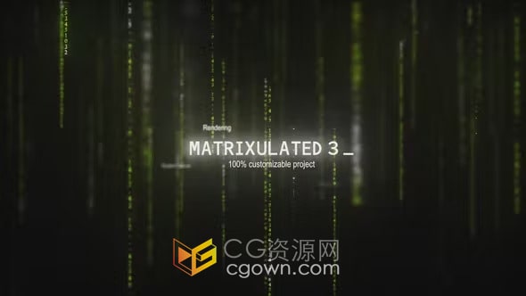 文字矩阵化二进制代码数字故障介绍宣传视频片头AE模板