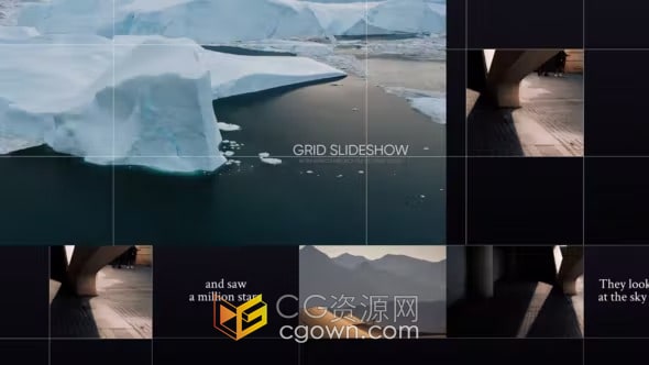 网格线条滑动转场幻灯片宣传视频动画制作AE模板