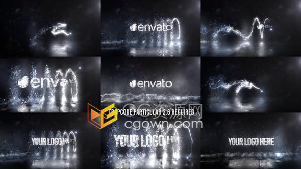 Particular插件制作很漂亮粒子绘画路径动画光线效果视频片头特效-AE模板