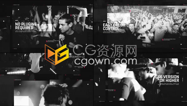 AE模板-艺人表演音乐视频派对邀请EDM音乐节夜总会DJ活动介绍宣传短处制作