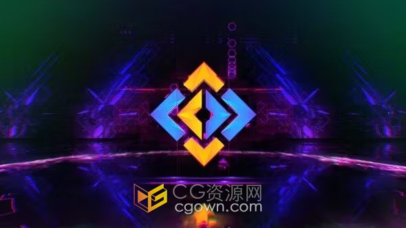 AE模板-赛博朋克动态动画文本故障和扭曲介绍高科技片头