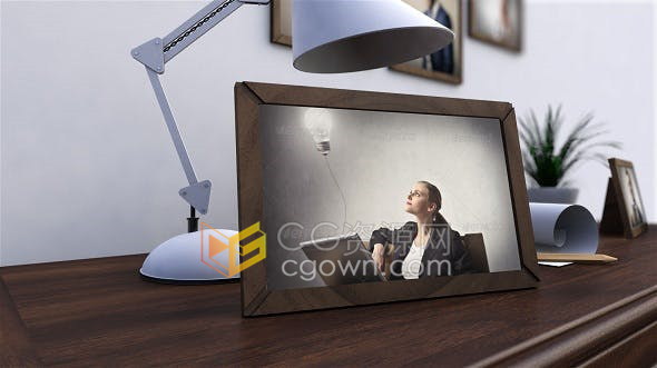 AE模板-办公室场景展示照片相册企业开场视频片头