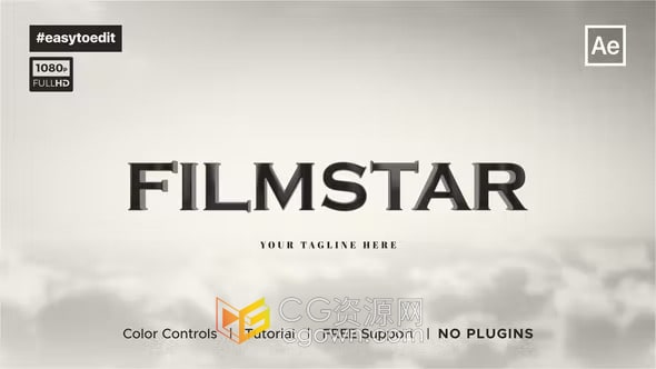 复古电影胶片动画纪录片开场视频片头制作AE模板