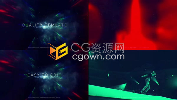 AE模板-大气壮观壮观光效闪耀极光效果背景电影预告片标题字幕动画