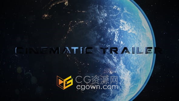 AE模板-地球星空场景金属文字标题动画电影开场视频